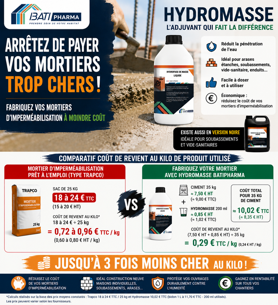 Imperméabiliser un vide sanitaire avec un hydrofuge de masse